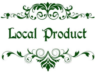 Yerel ürün metin ile yeşil çerçeve.