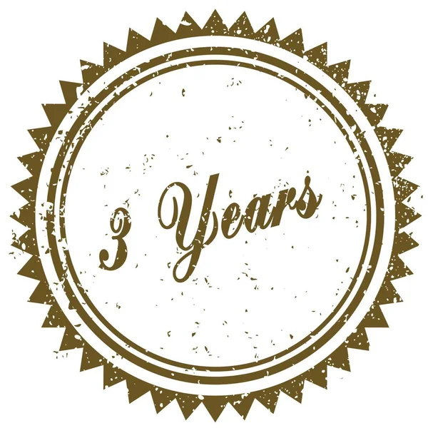 Brown 3 jaar grunge stempel — Stockfoto