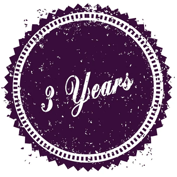 Purple 3 YEARS distressed stamp — Stock Photo, Image