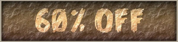 60 PERCENT FORA escrito com tinta no fundo do painel de rocha — Fotografia de Stock