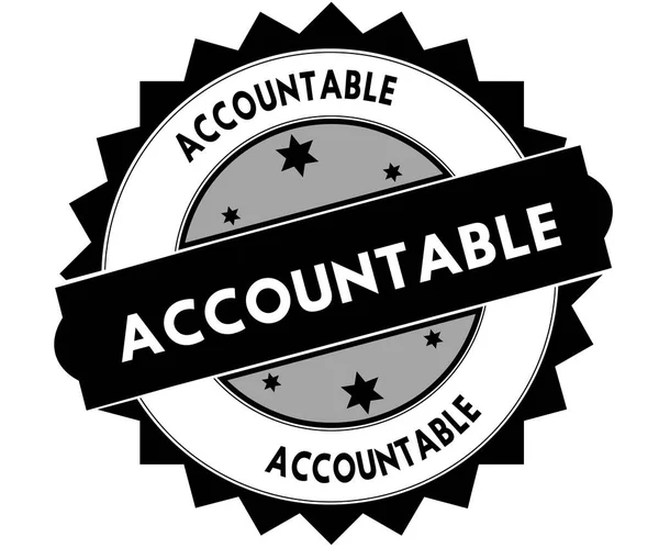 Чорна кругла марка з текстом ACCOUNTABLE . — стокове фото