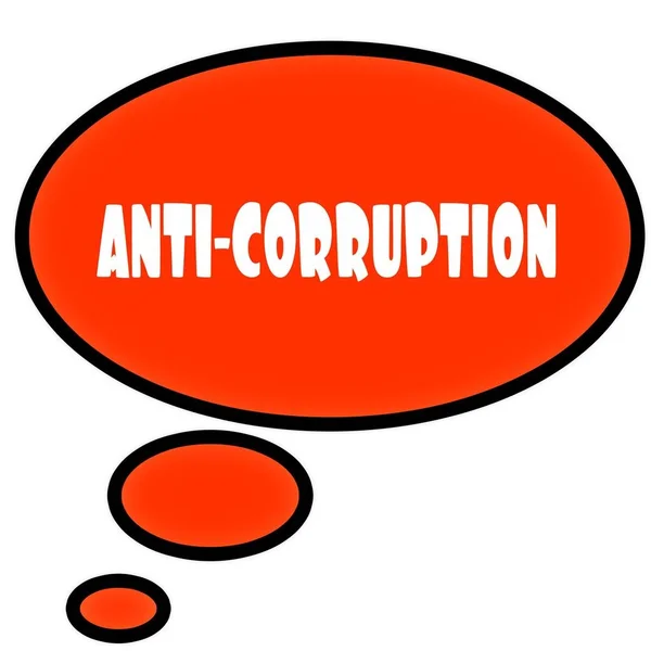 Oranje dacht dat bubble met Anti-corruptie SMS-bericht. — Stockfoto