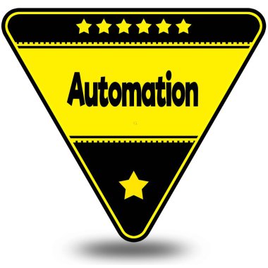 Otomasyon gölge ile siyah ve sarı üçgen üzerinde.