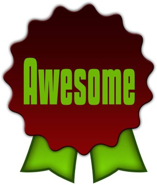 Yeşil şeritler kırmızı mühür üzerinde harika.