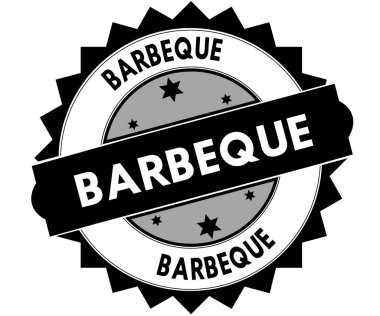 Barbekü metin ile siyah yuvarlak damga.