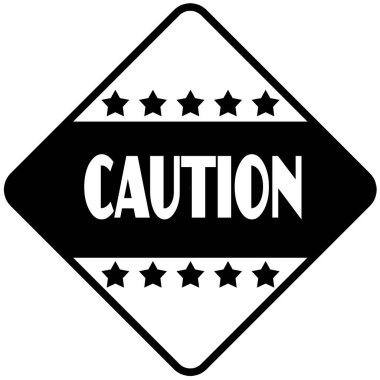 Siyah elmas şekilli etiket etikette dikkat.