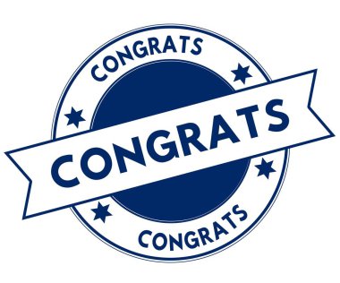 Mavi Congrats damgası.