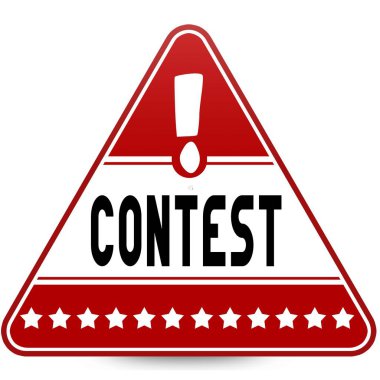 Kırmızı üçgen yol işaret üstünde Yarışması.