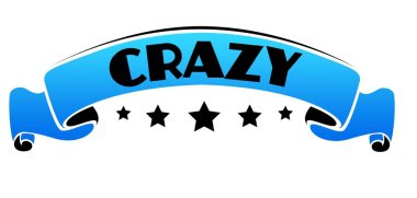 Çılgın metin ile mavi bant.