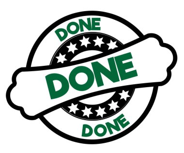 Siyah ve yeşil iş damgası.