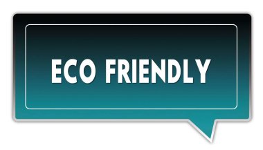 Eco dostu turkuaz siyah degrade kare konuşma balonu için üzerinde.