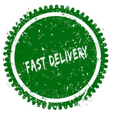 Hızlı teslimat yuvarlak yeşil grunge damgası