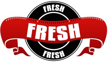 Siyah ve kırmızı taze rozet ve şerit.