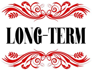 Uzun dönem kırmızı çiçekli metin çerçevesi.