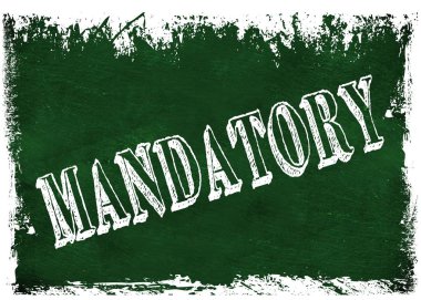 Zorunlu metin ile yeşil grunge yazı tahtası.