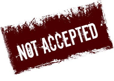 Değil kabul edilen kırmızı retro sıkıntılı arka plan üzerinde.