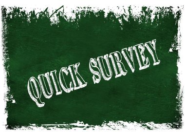 Hızlı anket metin ile yeşil grunge yazı tahtası.