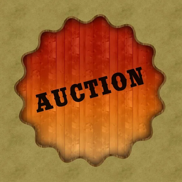 Retro AUCTION text on wood panel background. — Stock Photo, Image