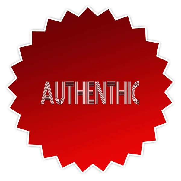 AUTHENTHIC on red sticker label. — Stock Photo, Image