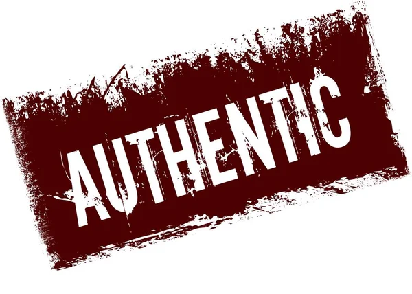 AUTHENTIC on red retro distressed background. — Stock Photo, Image