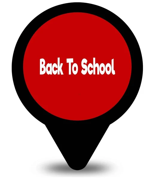 Vissza az iskolába a piros helyre mutató ábra — Stock Fotó
