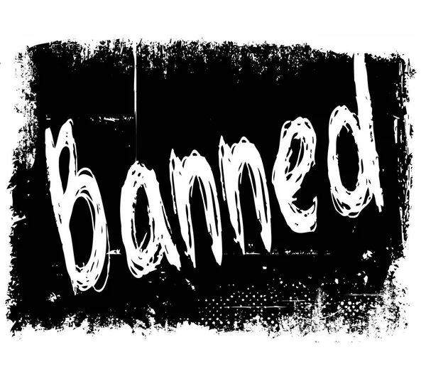 BANNED em fundo grunge preto . — Fotografia de Stock