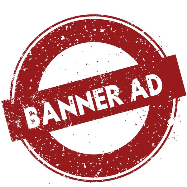 Red BANNER AD ilustração de carimbo de borracha sobre fundo branco — Fotografia de Stock