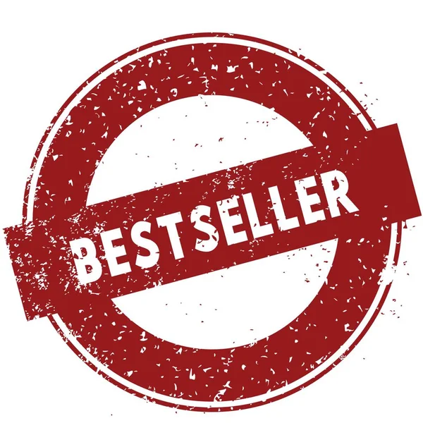 Red Bestseller Rubberstempel illustratie op witte achtergrond — Stockfoto