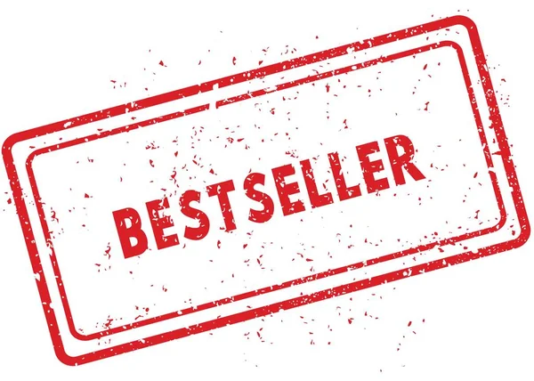 Carimbo de borracha vermelho bestseller — Fotografia de Stock