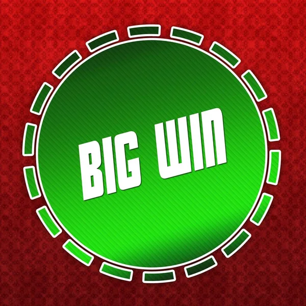 Green BIG WIN badge on red pattern background.