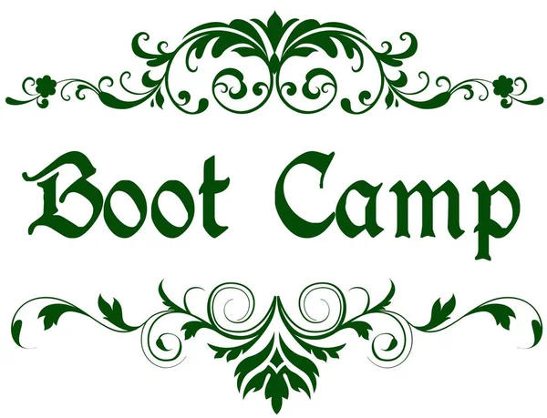 Zelený rámeček s textem Boot Camp. — Stock fotografie