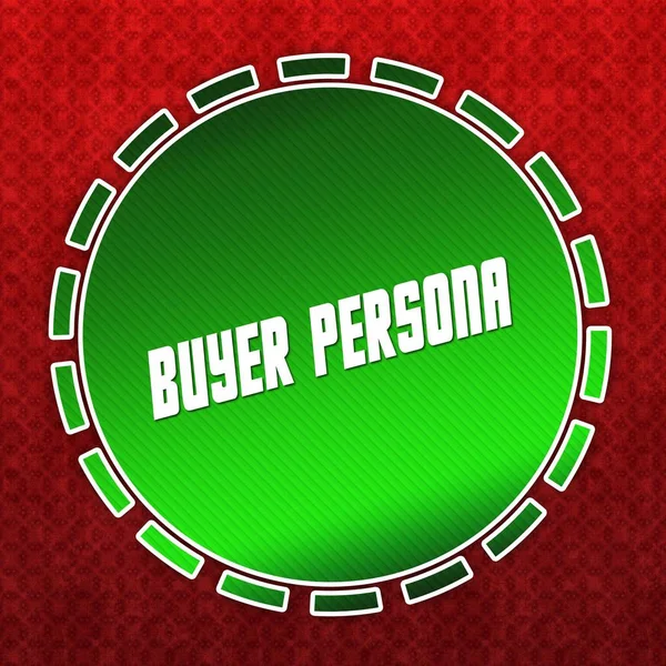Groene koper Persona badge op rode patroon achtergrond. — Stockfoto