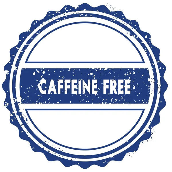 Безкоштовна марка CAFFEINE. наклейка. печатка. синій круглий гранжевий вінтажний знак стрічки — стокове фото