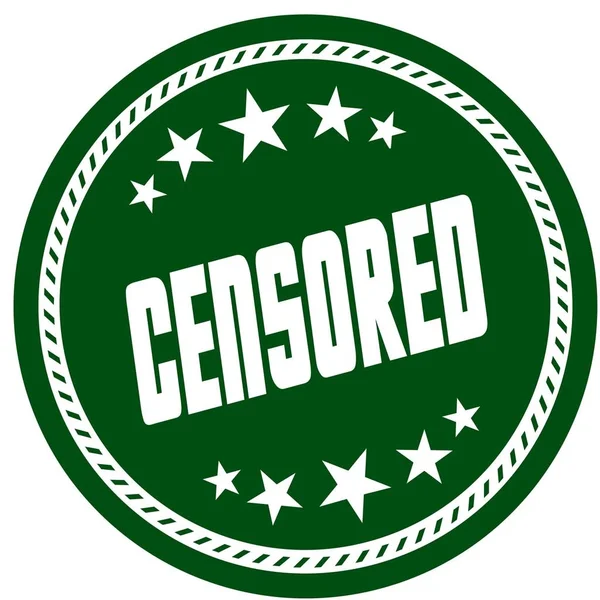 Timbro 5 stelle verde con CENSORED  . — Foto Stock