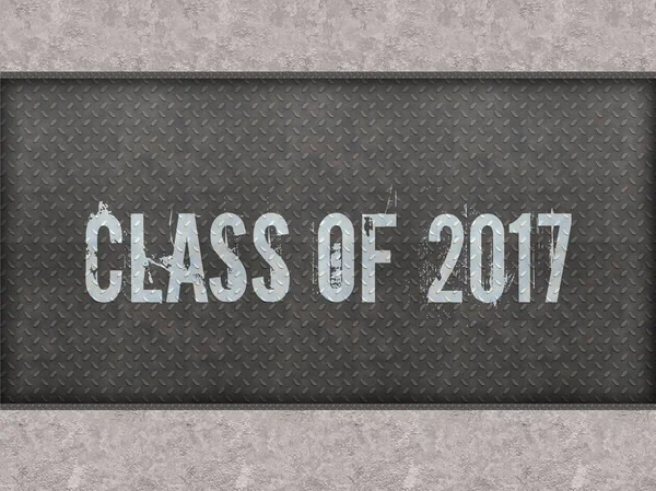 CLASS OF 2017 пофарбовано на металевій стіні панелі . — стокове фото