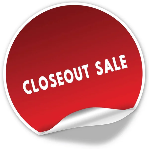 CLOSEOUT SALE text on realistic red sticker on white background. — Stock Photo, Image
