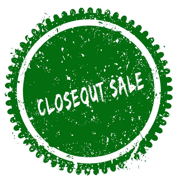 CLOSEOUT SALE round grunge green stamp — Stock Photo, Image