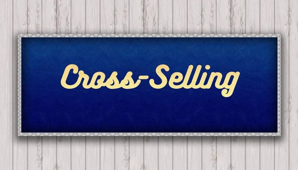 CROSS SELLING handwritten on blue leather pattern painting hangi