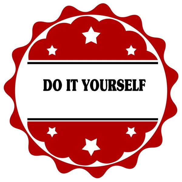 Červený štítek s textem Do It Yourself. — Stock fotografie
