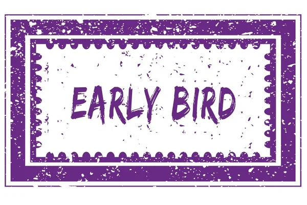 EARLY BIRD in magenta grunge square frame stamp