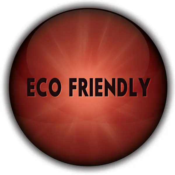 Emblema de botão vermelho ECO AMIGO . — Fotografia de Stock