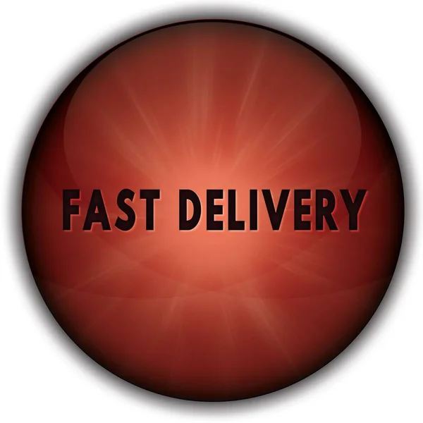 FAST DELIVERY red button badge. — Stock Photo, Image