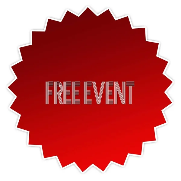 Gratis evenement op rode sticker etiket. — Stockfoto