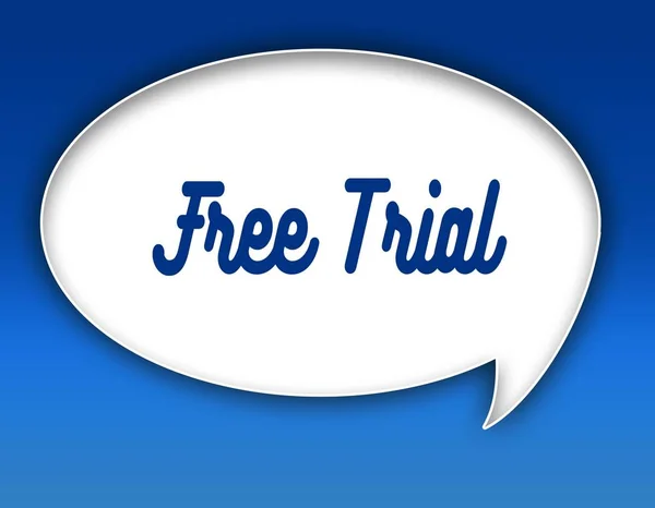 FREE TRIAL text on dialogue balloon illustration. Blue background. — Stock Photo, Image