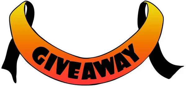 Orange band withgiveaway text. — Stockfoto