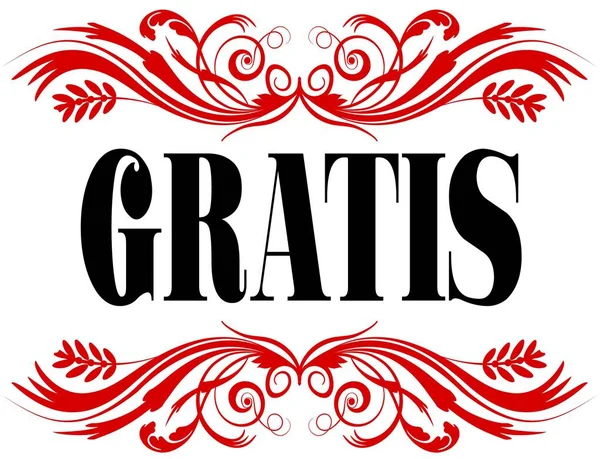 GRATIS quadro de texto floral vermelho . — Fotografia de Stock