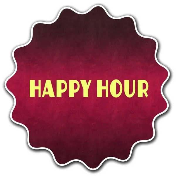 Emblema redondo HAPPY HOUR — Fotografia de Stock