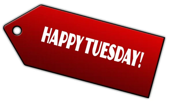 Red HAPPY TUESDAY   label. — Stock Photo, Image