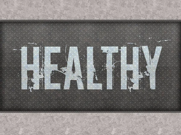 HEALTHY painted on metal panel wall. — Stock Photo, Image