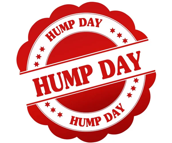 HUMP DAY timbre rond en caoutchouc rouge — Photo